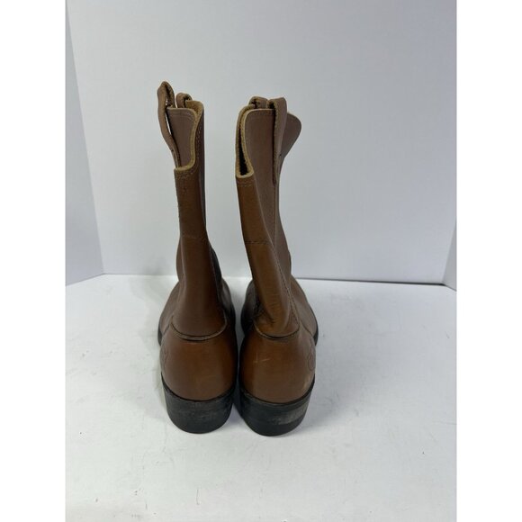 Vintage USA Made Leather Western Boots Vulcan Heel Handmade Quality Size 10 - Picture 4 of 8